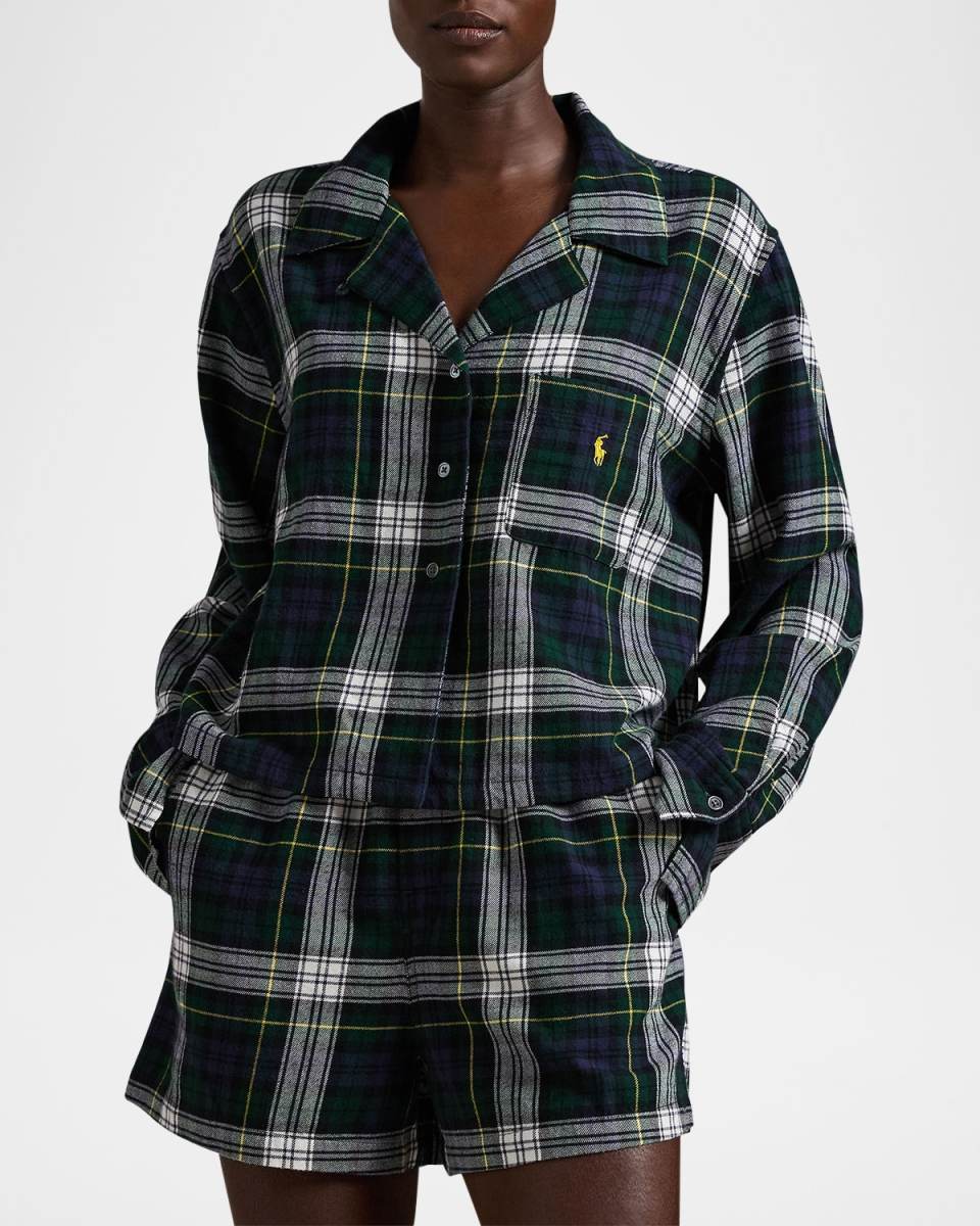 Plaid Shortie Pajama Set
